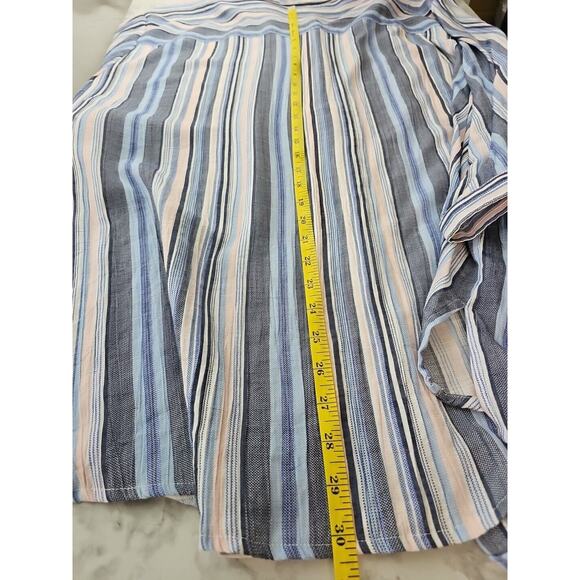 Catherines Womens Sz 5x Blue Pink White Stripe Fairy Lightweight Tunic Blouse - Picture 8 of 13
